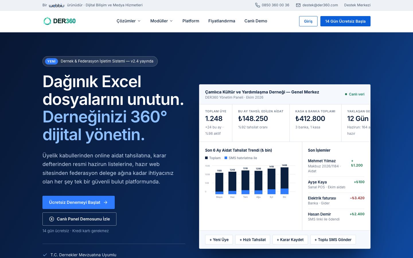 DER360 — dernek ve federasyon yönetimi
