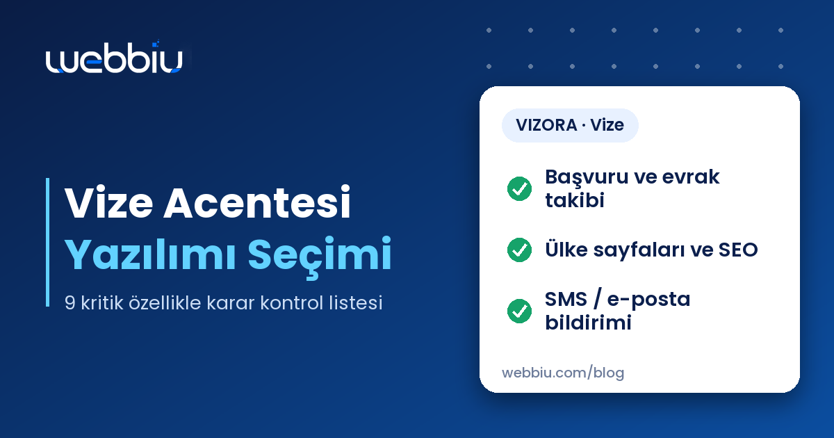 Vize acentesi yazılımı nasıl seçilir? 9 kritik özellik – Webbiu blog görseli